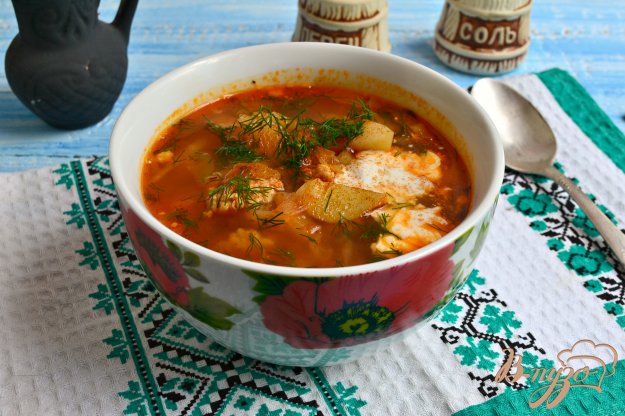 фото рецепта: Легкий борщ с куриным фаршем