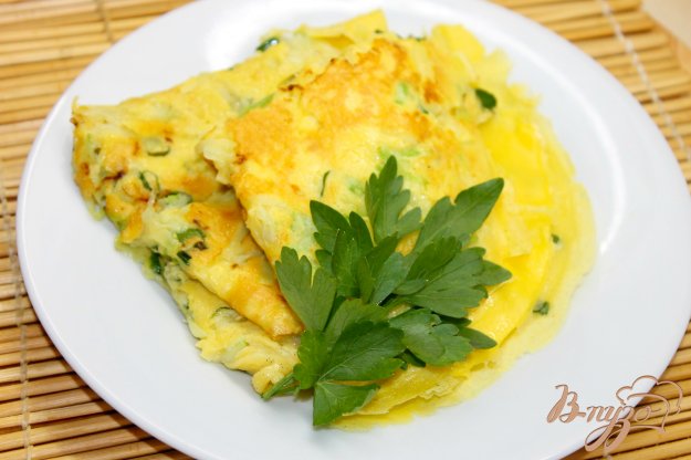 фото рецепта: Блины с кабачками и зеленым луком