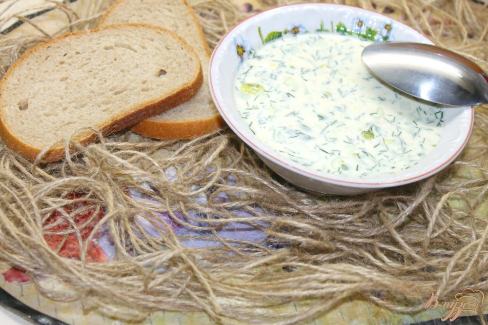 Фото приготовление рецепта: Окрошка с куриным и утиным мясом шаг №8