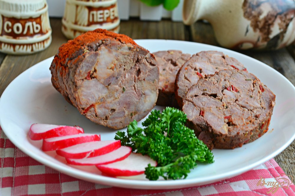 Фото приготовление рецепта: Мясной рулет с печенью шаг №9
