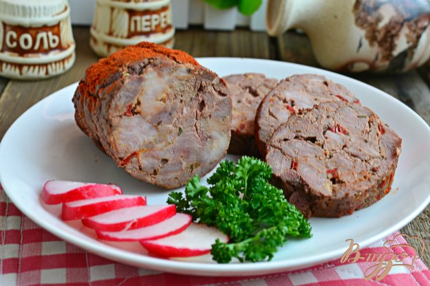 фото рецепта: Мясной рулет с печенью