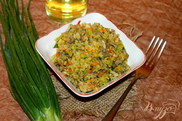 фото рецепта: Булгур с сердечками и кабачком