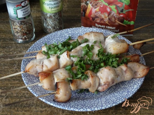 фото рецепта: Шашлык из куриной грудки в духовке