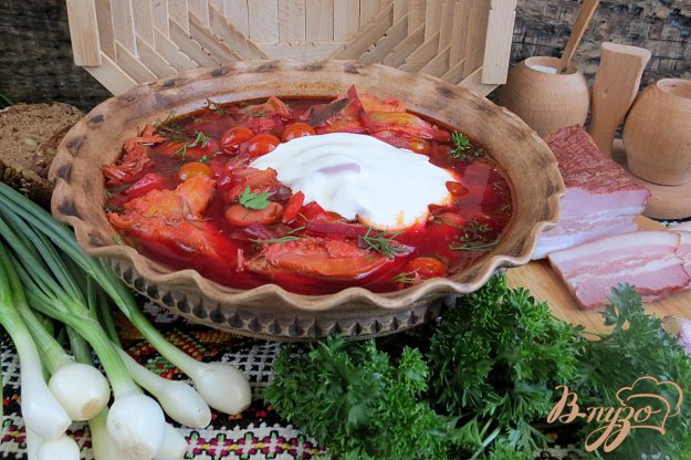 фото рецепта: Борщ с курицей и лечо