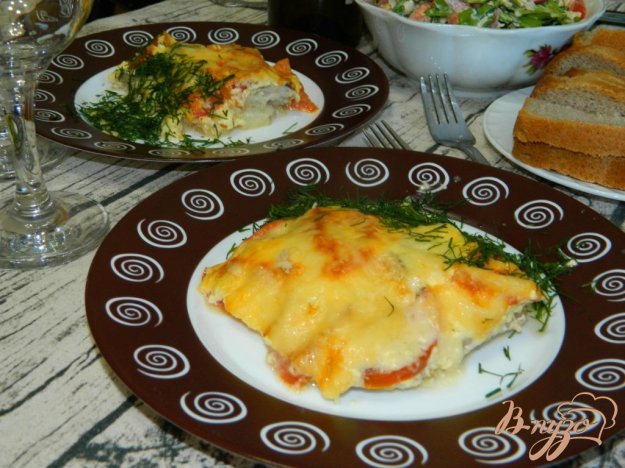 фото рецепта: Рыба, запеченная с овощами под сыром