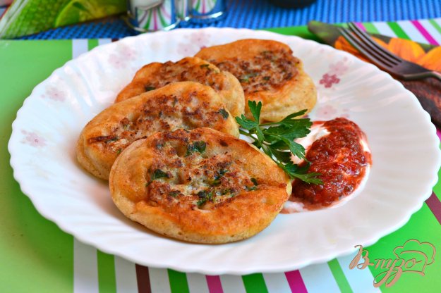 фото рецепта: Ржаные оладьи с куриным фаршем