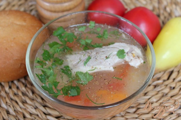 фото рецепта: Куриный суп с овощами и рисом