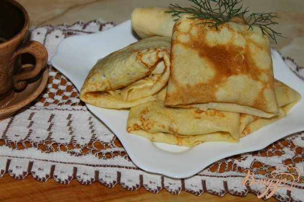 фото рецепта: Блины с куриной печенью и луком