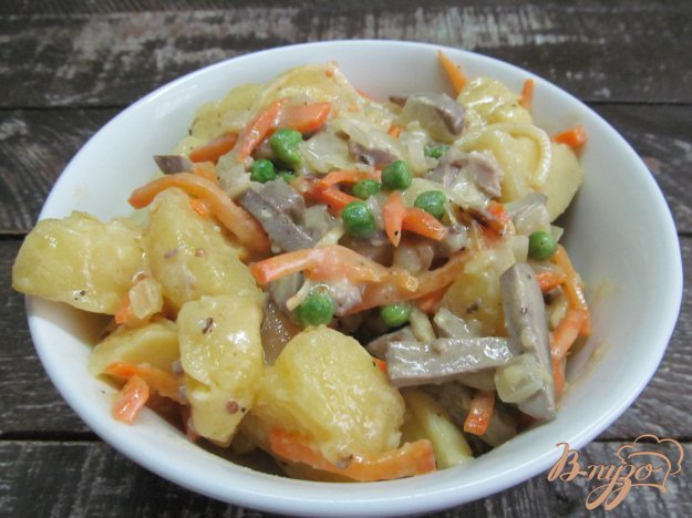 фото рецепта: Тушеные почки с овощами
