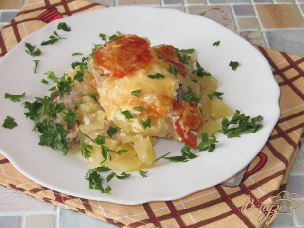 фото рецепта: Запеканка с рыбными молоками и свининой