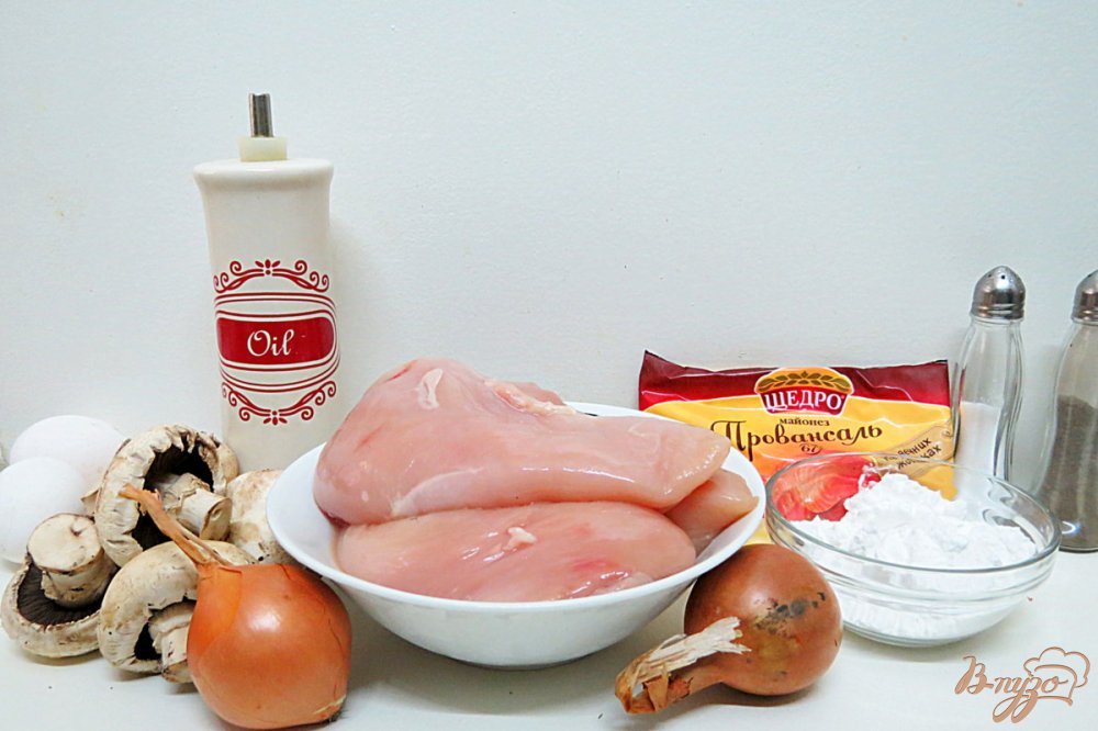 Куриные рубленые котлеты с грибами Куриные рубленые котлеты с грибами
