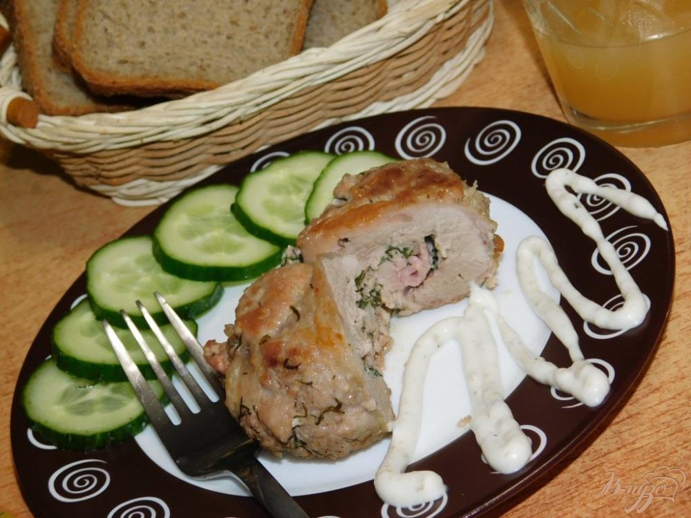 Фото приготовление рецепта: Мясные рулеты с беконом шаг №5