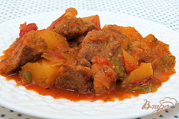 фото рецепта: Картофель тушёный с мясом и овощами