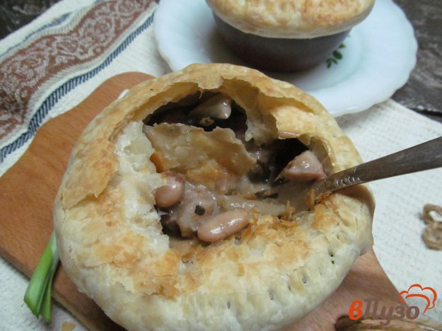 фото рецепта: Пирог с мясом и фасолью