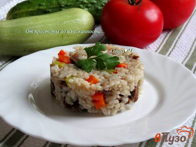 фото рецепта: Плов из говядины с кабачком и морковью