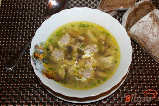 фото рецепта: Грибной суп с яйцом без картофеля