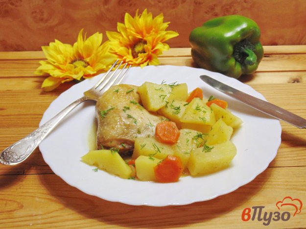 фото рецепта: Жаркое из курицы с картофелем