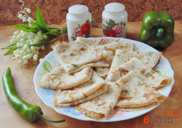 фото рецепта: Блины с сыром и укропом