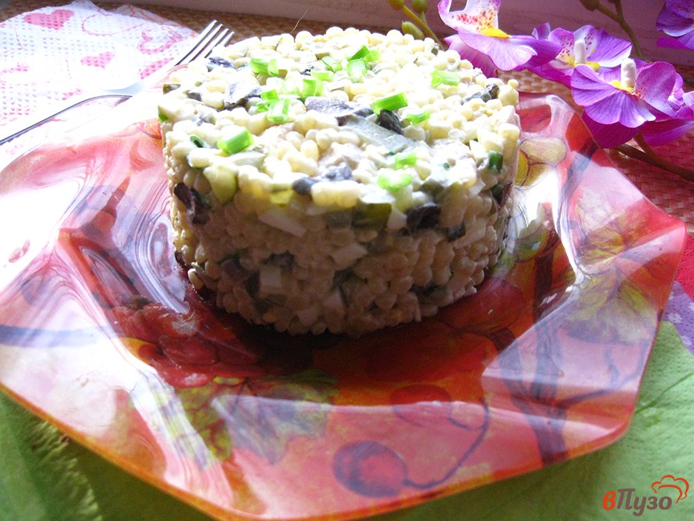 Фото приготовление рецепта: Салат с кускусом и курицей шаг №11