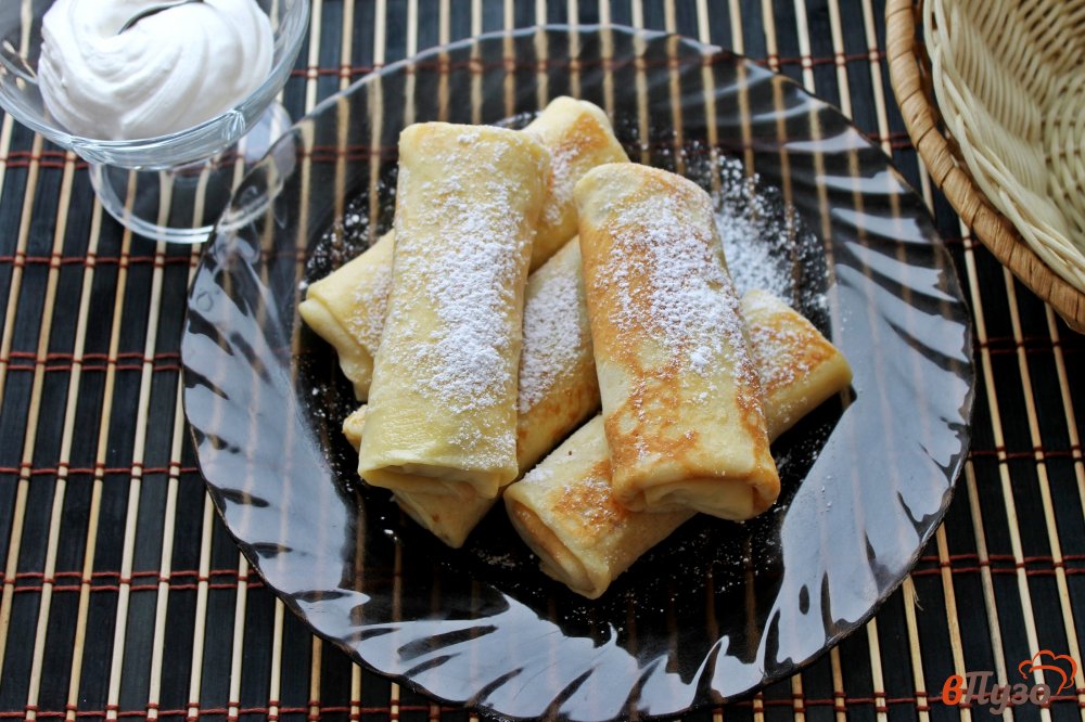 Фото приготовление рецепта: Блинчики с творожной массой и орехами шаг №7