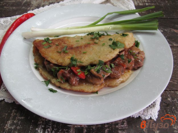 фото рецепта: Драник с мясом и овощами
