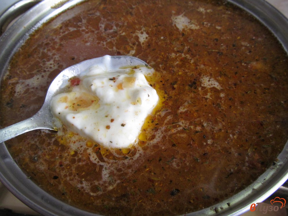 Фото приготовление рецепта: Рассольник на почках с курицей шаг №10