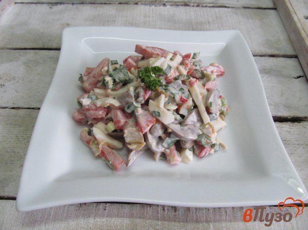 фото рецепта: Овощной салат с почками и яйцом