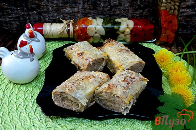 фото рецепта: Пирог из лаваша с фаршем