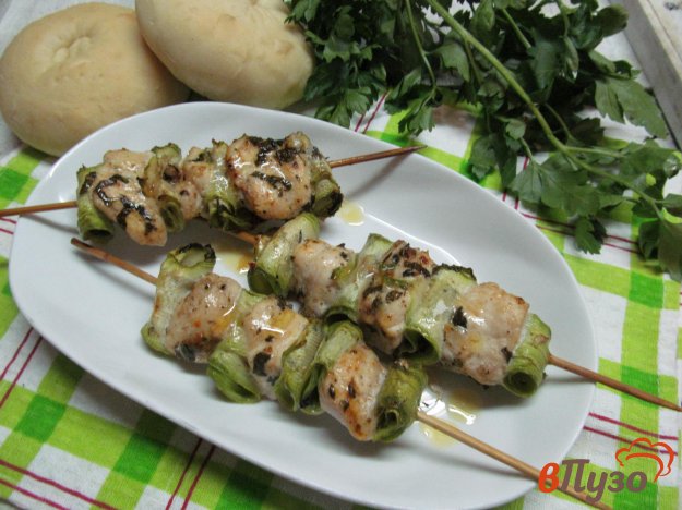 фото рецепта: Шашлык из курицы с кабачком