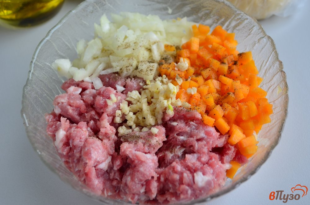 Фото приготовление рецепта: Ханума с тыквой и мясом шаг №4