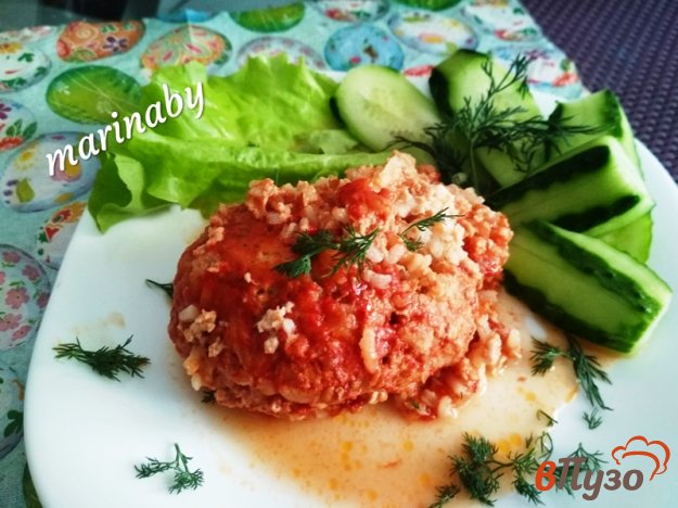фото рецепта: Ёжики из мясного фарша и риса (тефтели) в томатном соусе