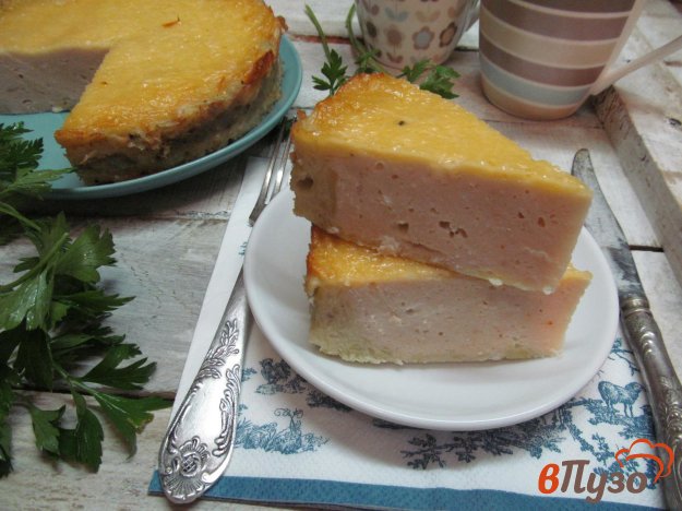 фото рецепта: Открытый пирог из куриного фарша с картофелем