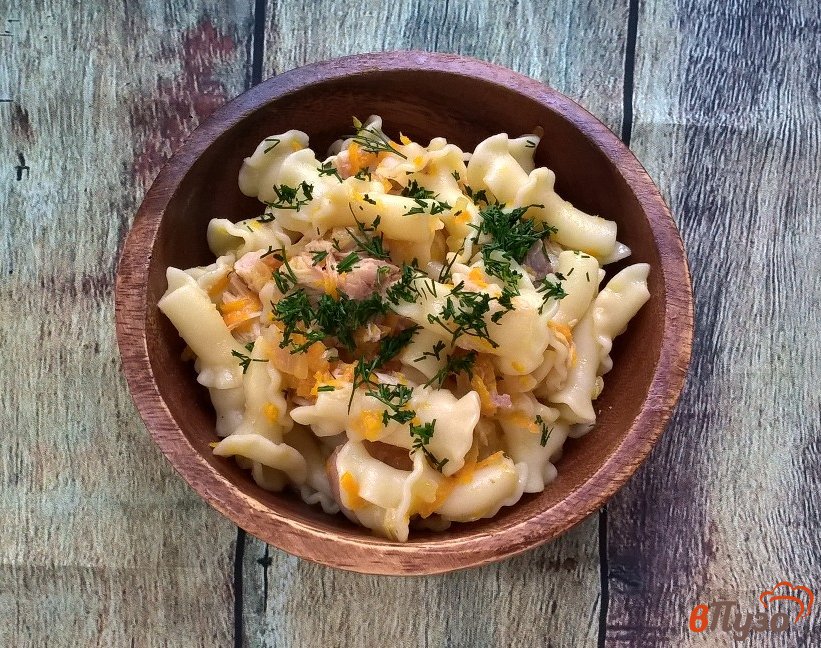 Фото приготовление рецепта: Макароны с мясом цыпленка шаг №7