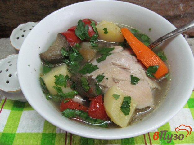 фото рецепта: Куриный окорочок с овощами