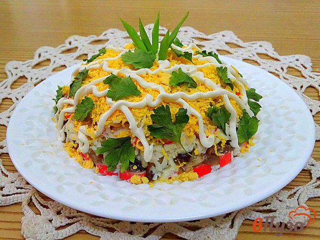 Салат с шампиньонами и крабовыми палочками — рецепт с фото Салат с шампиньонами и крабовыми палочками — рецепт с фото